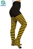 CALZE COLLANT RIGA NERO GIALLO BAMBINA